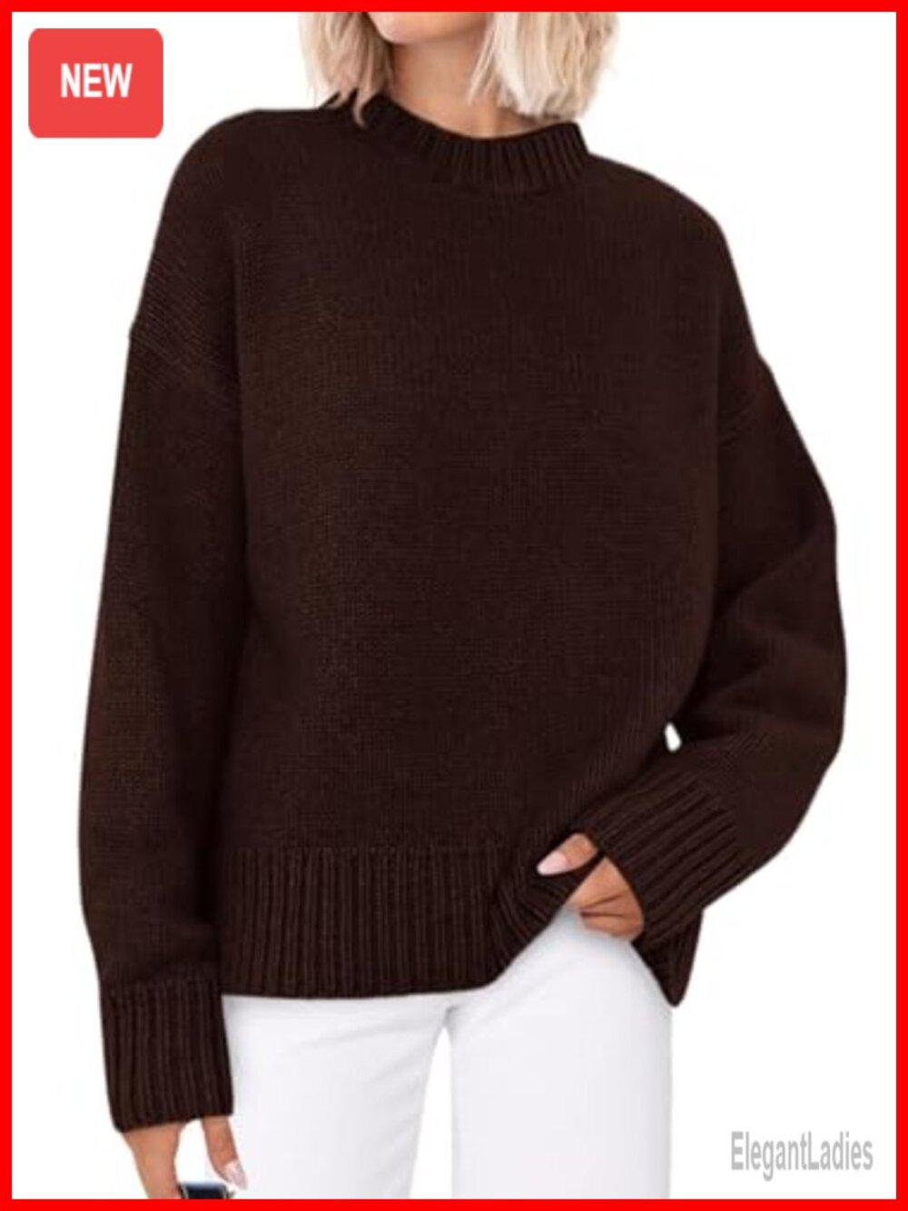 Rollneck Ribbed Knit Pullover Sweater Womens Fall Drop Shoulder Casual